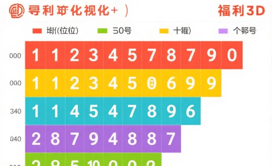 可视化图表展示福彩3D开奖号码中每个数字在各位（百位、十位、个位）的出现频率对比，色彩鲜明且易读
